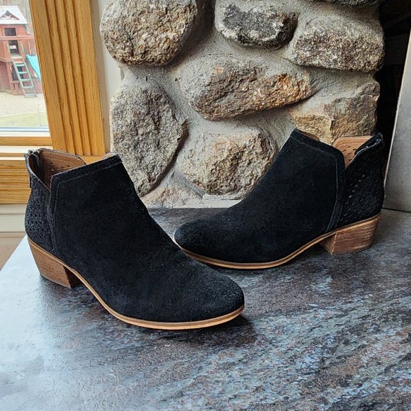 Susina Black/Tan Suede Leather Booties Size 8.5W - Picture 2 of 15